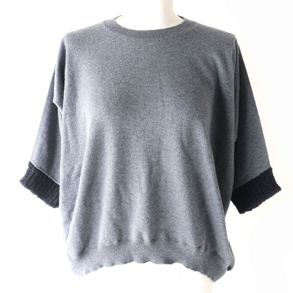 Other MARNI Alpaca Blend Cropped Knit Top, Grey/Black Canvas Other